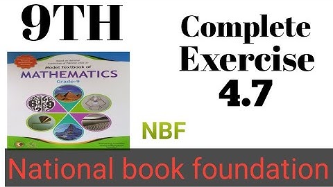 Class 9 Math Chapter 4 Exercise 4.7 New Book| National Book Foundation 9 Math | Math with Fida 