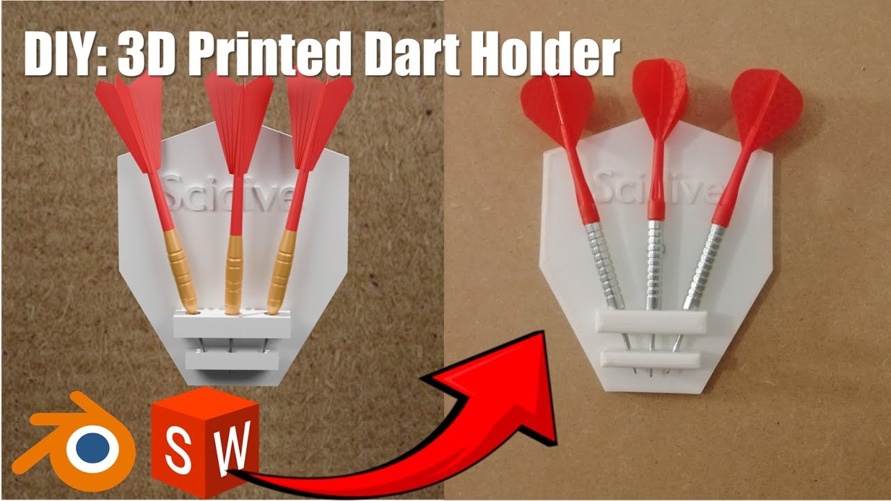 DIY: 3D printed Dart Holder with Blender & SolidWorks 