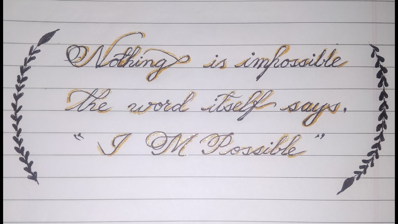 MOTIVATIONAL QUOTE How To Write In Cursive Cursive Writing Practice Maxresdefault