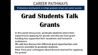 Grad Students Talk Grants panel