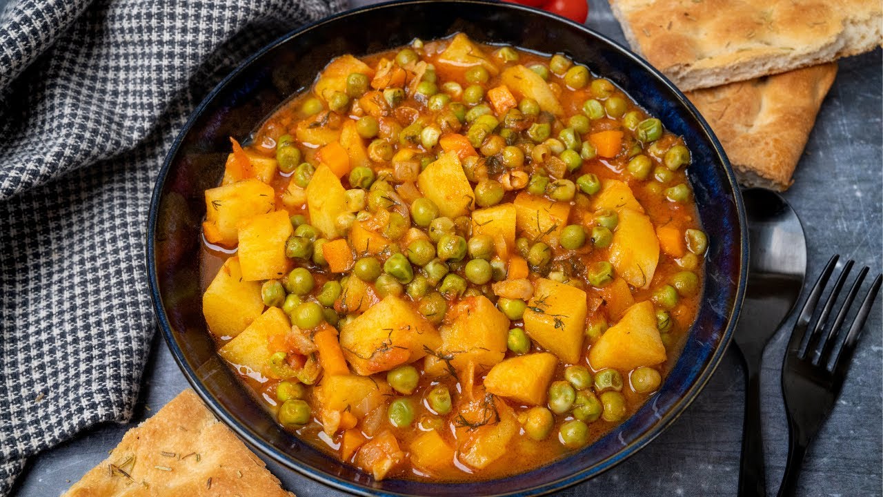 Greek Peas and Potato Stew Arakas Latheros YouTube