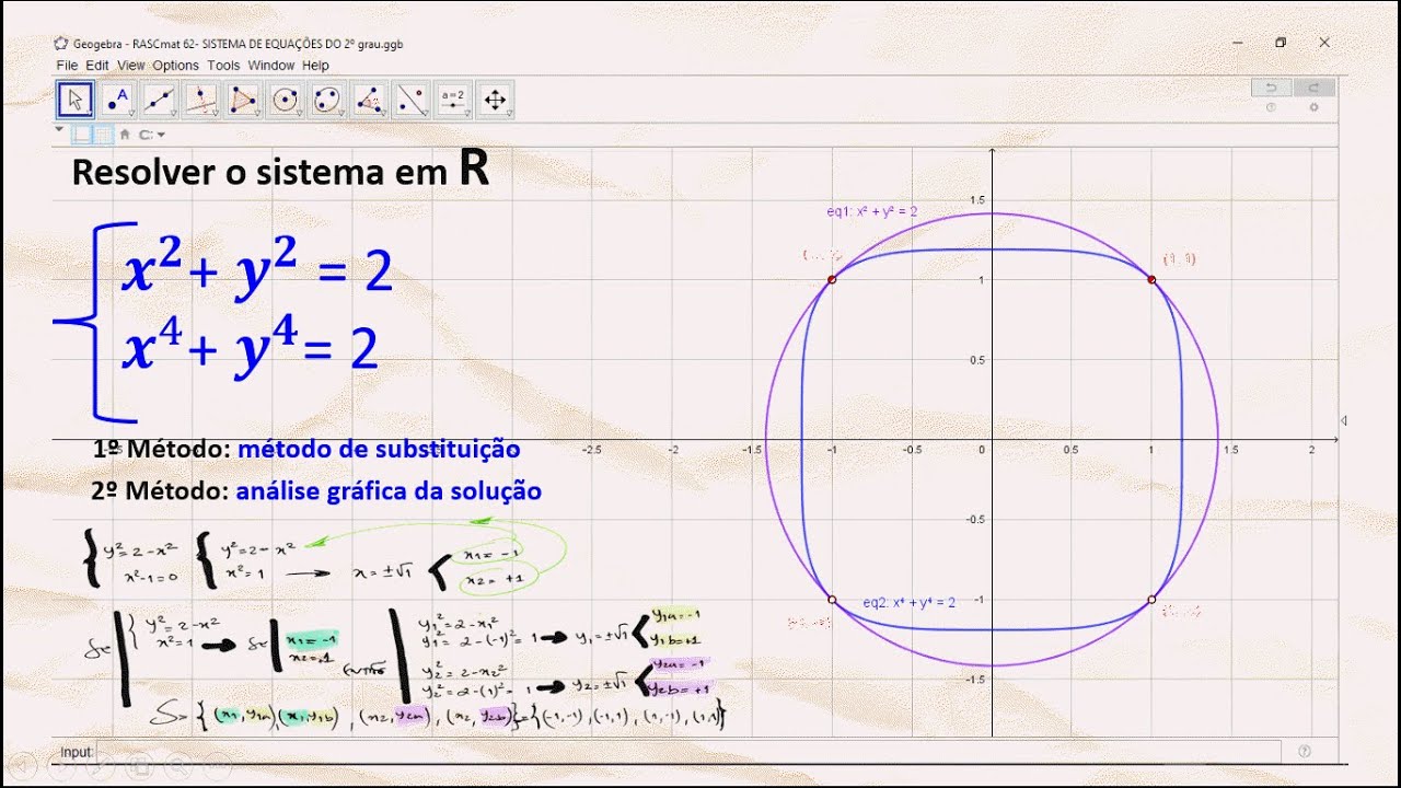 Sistema de Equações do 1o grau – GeoGebra