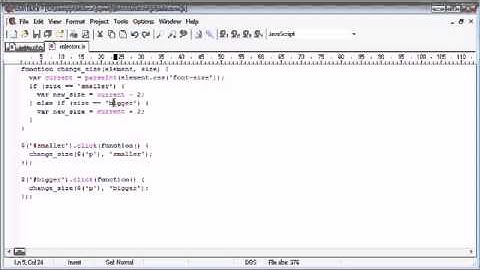 jQuery Tutorial   28   Font size switcher