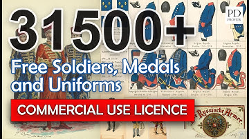 FREE Old Army Soldier Uniforms, Medals Illustrations - Public Domain Images for Etsy Scrapbooking