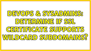 DevOps & SysAdmins: Determine if SSL certificate supports wildcard subdomains? (2 Solutions!!)