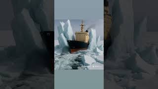 Gemi Buz Dağını Yararak Ilerliyor