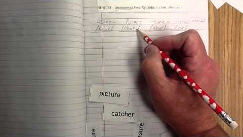 SA33 Unaccented Final Syllables (-cher, -ture, -sure, -ure)