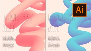 Adobe Illustrator tutorial for beginners || How to create curve cylinder gradient poster