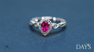 Famous Pear Shape Ruby Ring in 10kt White Gold with Diamonds (1/10ct tw) Net Worth