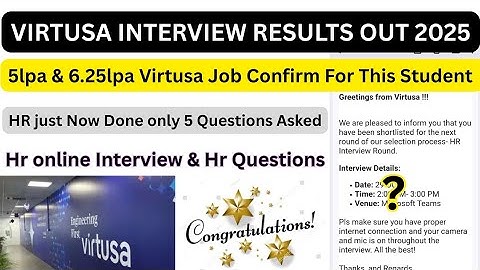 Virtusa Technical interview Results out🔥|virtusa hr round mails online|virtusa interview experience