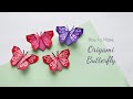 How to make origami butterfly in 5 min   origami bookmark or wall dcor  easy paper butterflies