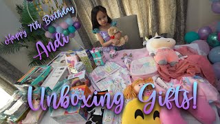 ANDREANA UNBOXING GIFTS | 7TH BIRTHDAY | SUPER HAPPY