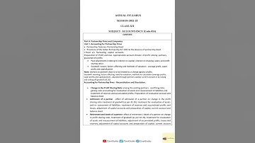 Accountancy Syllabus of Class-12 | 2022-23 #CBSE #class12 #accountancy #syllabus2022 #shorts