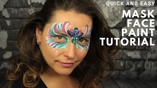 Mask Face Paint Tutorial | Quick and Easy Face Paint | 2 Minute Face Paint