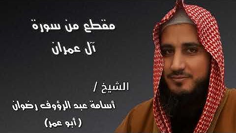 مقطع من سورة آل عمران للشيخ أسامة رضوان ( أبو عمر )