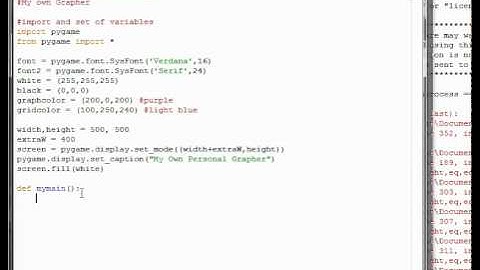 Python-Pygame Lesson: My Grapher (pt 1)
