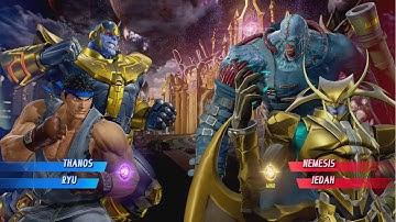 Thanos and RYU vs Nemsis and Jedah - MARVEL VS. CAPCOM: INFINITE