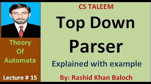 Lec-15: Top Down Parser with example  in urdu/Hindi | TOC | CS Taleem | Rashid Khan Baloch
