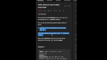 2488: Min Cost to make Array Equal #leetcode #shorts #softwareengineer