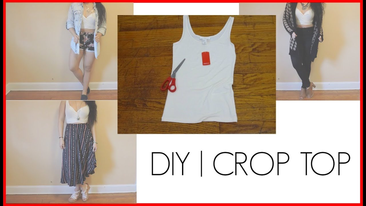 DIY Crop Top Shirt + 3 OUTFITS YouTube