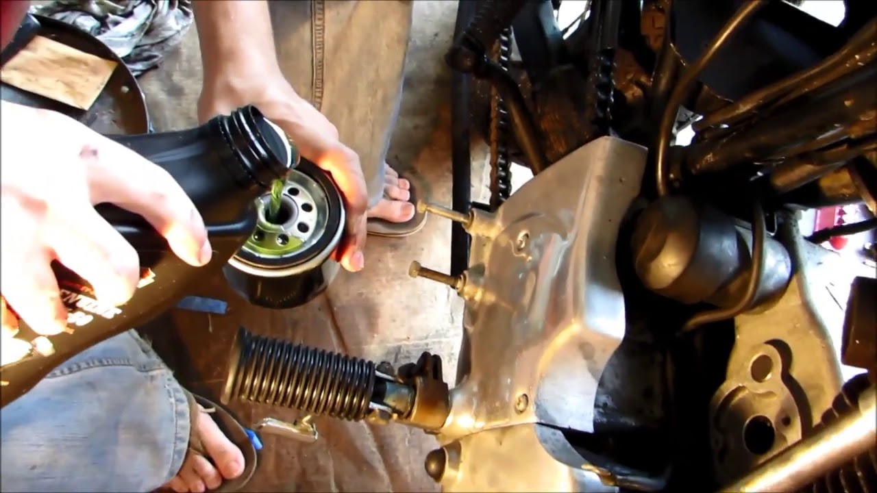 Harley sportster oil filter change YouTube