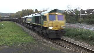 Freightliner 66952 on Westbury to Crewe Scrap Move - Pontypool - 14/11/22