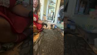 Grouting trash to treasure table
