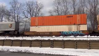 Fast CSX Van Train Passes Us
