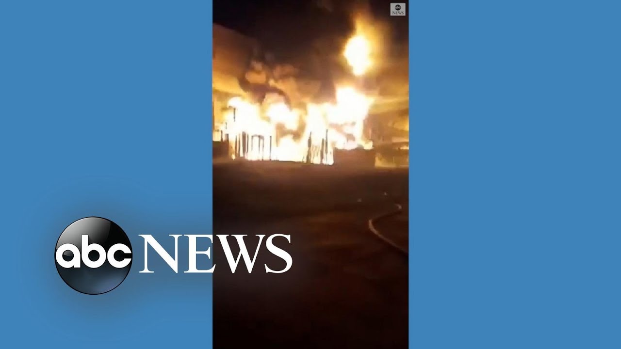 Fire rages in Ukraine following alleged Russian strikes