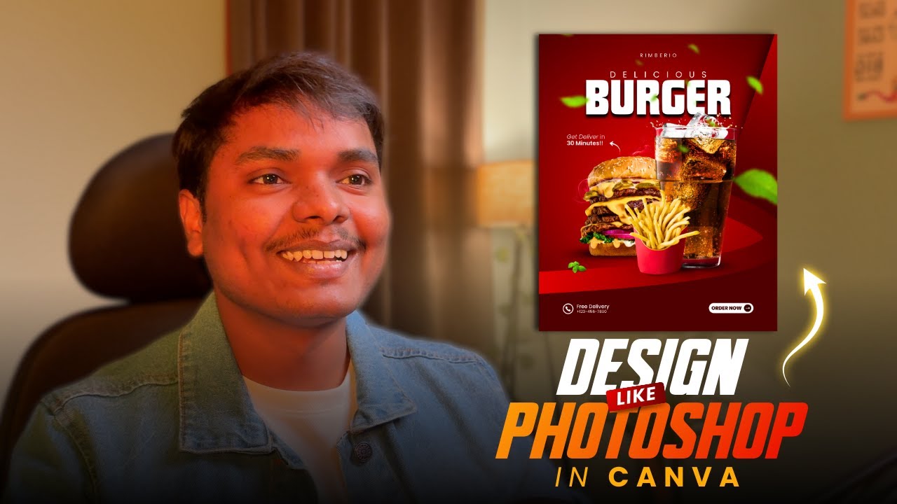 Burger Post In Canva | Create Design Like Photoshop Using Canva | Step-by-Step Tutorial | Rajesh