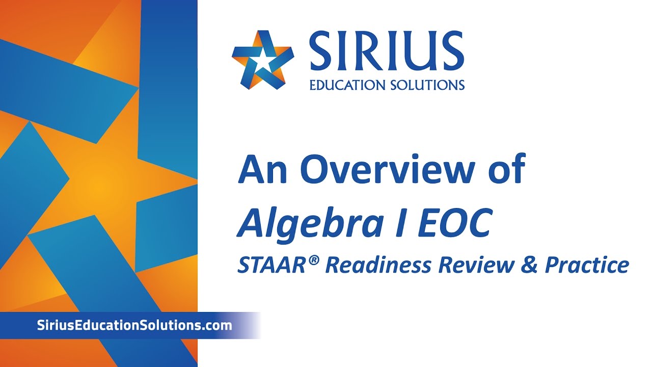 STAAR Algebra I EOC Overview YouTube