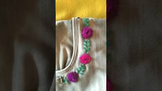 Flower embroidery design on jeans? short  art embroidery art