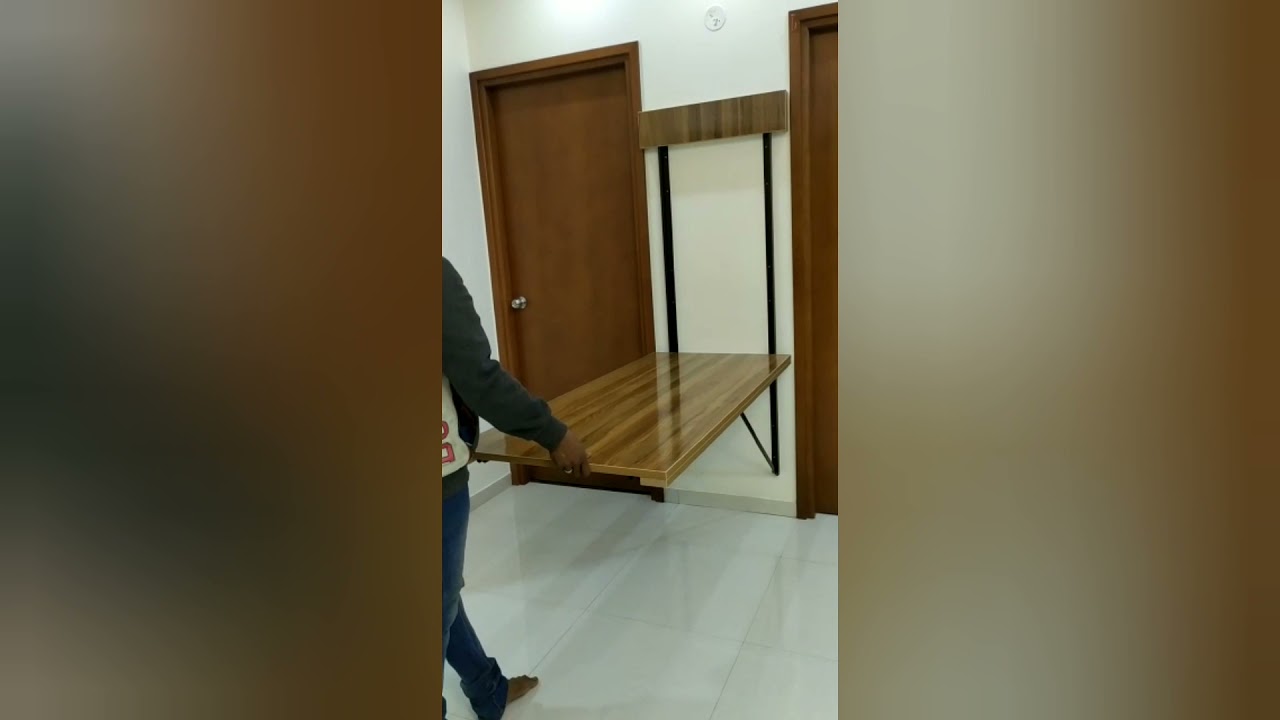 Vertical Wall Mount Dining Table in Bangalore Space Saving Furniture