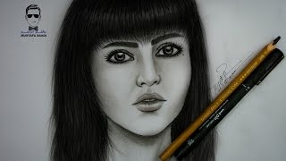 خطوات رسم الوجه بالفحم الجزء الثاني drawing girl with charcoal part2