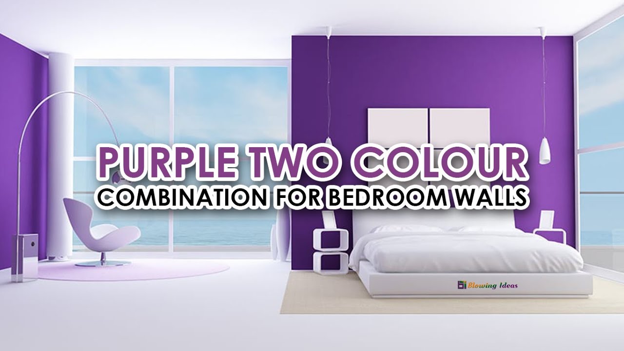 Purple Two Colour Combination For Bedroom Walls | Blowing Ideas ...