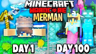 I Survived 100 Days of Hardcore Minecraft as a MERMAN in a MODDED Ocean World