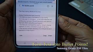 How to Turn Text into Bullet Points in Samsung Internet (Galaxy S26 Ultra)