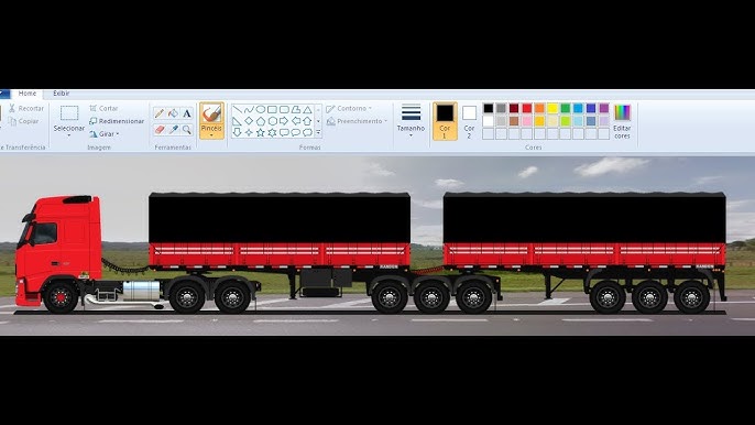 Como desenhar Carreta Scania 450s arqueada 