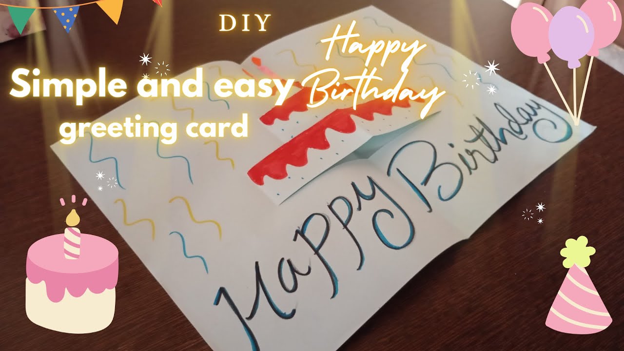 Simple and easy happy birthday greeting card 🎉🎂 - YouTube