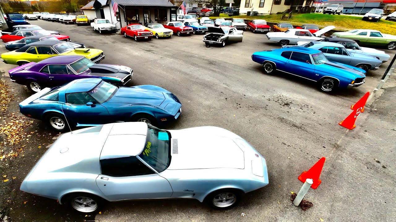 Classic American Muscle Car Lot Walk Around 11/28/22 Maple Motors