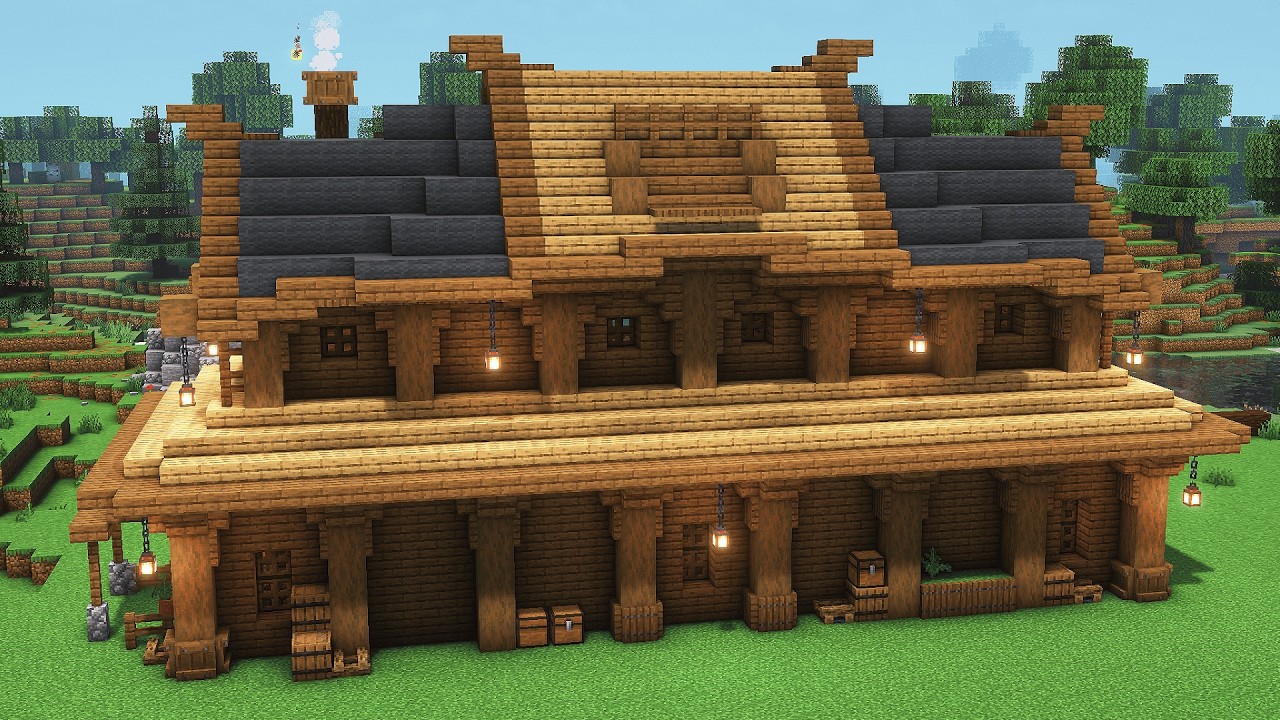 Minecraft Longhouse Tutorial Minecraft: How To Build a Viking Longhouse | Tutorial - YouTube