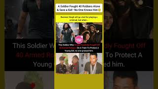 A Soldier Fought With Robbers Alone on a Train to Save a Girl — But No One Knows Him 💔😢 #shorts