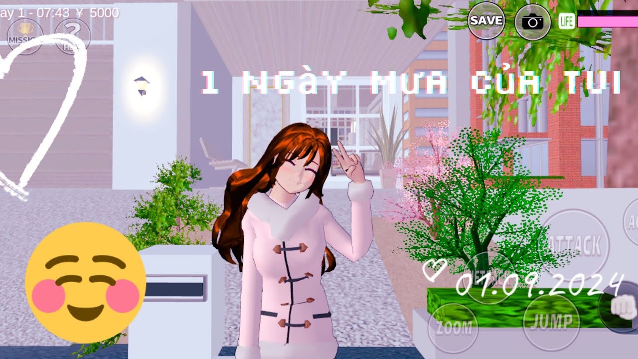 daily vlog :1 ngày mưa của tui #sakuraschoolsimulator