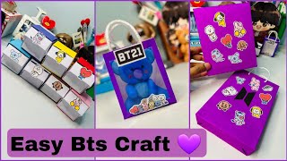 Amazing Bts Craft Ideas 💜 Bts Room Decor Without Printer 💜 Bts Paper craft 💜