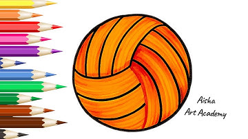 Volleyball Drawing for kids and beginners | Easy Drawing tutorial Step by step 
