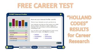FREE Career Test with Holland Codes by O*Net Interest Profiler “RIASEC” results