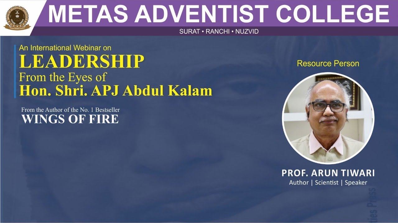 Metas Surat A Webinar by Prof. Arun Tiwari at Metas Adventist College, Surat ...