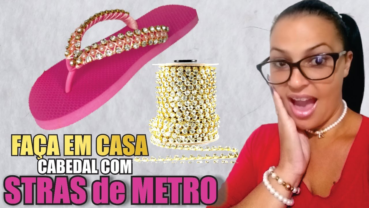 COMO FAZER CABEDAL de PEROLA com STRAS de METRO em CASA
