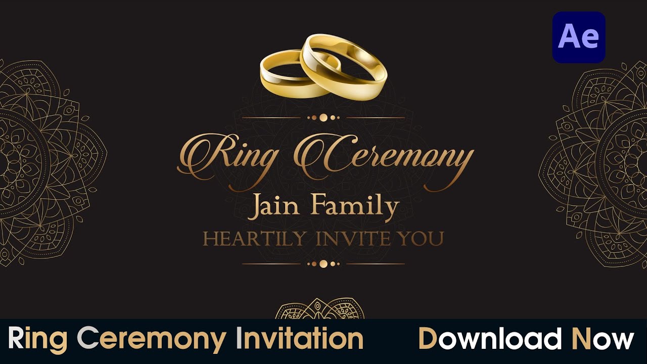 Ring Ceremony Invitation card Stunning - Shaadi Vibes