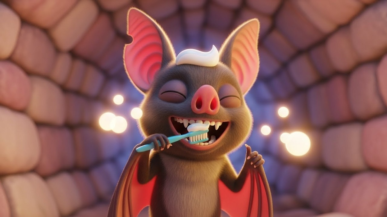 Сонная летучая мышь чистит зубы 🦇🪥😴 | Мультфильм для детей и весёлые приключения